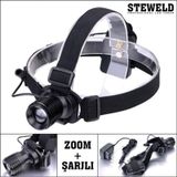 Steweld 521R Şarjlı ve Zoomlu LED 120 Lümen Kafa Lambası