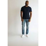 STG Erkek Slim Fit Fitilli Triko Tişört Kısa Kollu Bisiklet Yaka Modern Basic T-Shirt - Lacivert