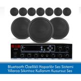 Stı 10 Adet 16CM Tavan Hoparlörü ve Bluetooth Amfi Paketi – Mağaza, Ofis ve Ev Ses Sistemi