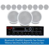 Stı 12 Adet 16CM Tavan Hoparlörü ve Bluetooth Amfi Paketi – Mağaza, Ofis ve Ev Ses Sistemi