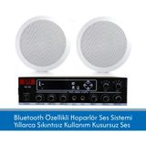Stı 2 Adet 16CM Tavan Hoparlörü ve Bluetooth Amfi Paketi – Mağaza, Ofis ve Ev Ses Sistemi