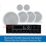 Stı 6 Adet 16CM Tavan Hoparlörü ve Bluetooth Amfi Paketi – Mağaza, Ofis ve Ev Ses Sistemi