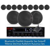Stı Cafe ve Ofisler Için Hazır Ses Paketi: 12'li Tavan Hoparlör Mikrofon ve Bluetooth Amfi Seti