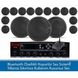 Stı Cafe ve Ofisler Için Hazır Ses Paketi: 16'lı Tavan Hoparlör Mikrofon ve Bluetooth Amfi Seti