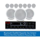 Stı Komple Ses Sistemi: 10 Adet 16CM Gömme Hoparlör + Bluetooth Özellikli Amfi