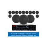 STİ Profesyonel 14'lü Tavan Hoparlör Seti + Bluetooth Amfi | 16cm Gömme Ses Sistemi