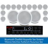 Stı Profesyonel 16'lı Tavan Hoparlör Seti + Bluetooth Amfi (Ev, Ofis, Mağaza Ses Sistemi)