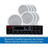 Stı Profesyonel 8'li Tavan Hoparlör Seti + Bluetooth Amfi | 16CM Gömme Ses Sistemi
