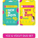 Stick On Spots S.O.S Mixy (24’lü) & Maxi (6’li): Yüz ve Vücut Duo Set-%100 Hidrokolloid