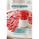 Stick Şeker 3 Gr X 1000'Li Kırmızı Baskılı Toz Şeker