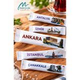 Stick Şeker Şehirler Baskılı 3 Gr X 1000 Adet Renkli Baskılı Çubuk Şeker Net 3 Kg 1000'li Set