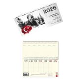 Sticker Art 2026 Atatürk Haftalık Masa Takvimi Masa Sümeni Büyük Boy 33x16 cm