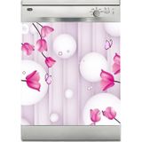 Sticker Art Bulaşık Makinesi Sticker Kaplama Beyaz Eşya Kaplama 3D Çiçek Kelebek