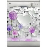 Sticker Art Bulaşık Makinesi Sticker Kaplama Beyaz Eşya Kaplama 3D Kalpler
