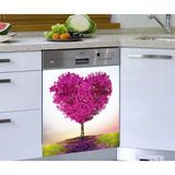 Sticker Art Bulaşık Makinesi Sticker Kaplama Beyaz Eşya Kaplama Kalp Ağaç