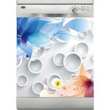 Sticker Art Bulaşık Makinesi Sticker Kaplama Beyaz Eşya Kaplama Yuvarlak Desen Çiçek