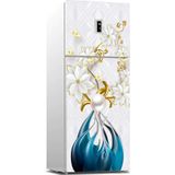 Sticker Art Buzdolabı Sticker Kaplama Dolap Kaplama Etiketi 3D Çiçek ve Kelebek