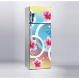 Sticker Art Buzdolabı Sticker Kaplama Dolap Kaplama Etiketi 3D Çiçek Yuvarlak