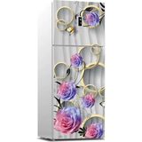 Sticker Art Buzdolabı Sticker Kaplama Dolap Kaplama Etiketi 3D Gül Yuvarlak