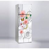 Sticker Art Buzdolabı Sticker Kaplama Dolap Kaplama Etiketi Gül Kelebek Yuvarlak