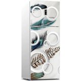 Sticker Art Buzdolabı Sticker Kaplama Dolap Kaplama Etiketi Renkli Tüyler Yuvarlak