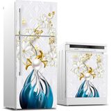 Sticker Art Buzdolabı ve Bulaşık Makinası Beyaz Eşya Sticker Kaplama 3D Çiçek ve Kelebek