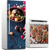 Sticker Art Buzdolabı ve Bulaşık Makinası Beyaz Eşya Sticker Kaplama Çikolata