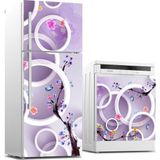 Sticker Art Buzdolabı ve Bulaşık Makinası Beyaz Eşya Sticker Kaplama Yuvarlak Ağaç