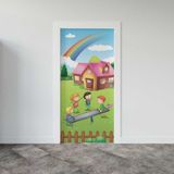Sticker Art Kapı Giydirme Kapı Sticker Folyosu Bahçe Çocuklar