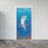 Sticker Art Kapı Giydirme Kapı Sticker Folyosu KöpekBalığı