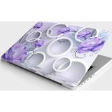 Sticker Art Laptop Sticker Notebook Pc Kaplama Etiketi Mor Çiçek Yuvarlak