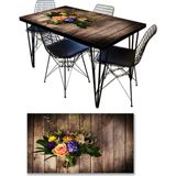 Sticker Art Masa Kaplama Folyosu Mobilya Masa Kaplama Folyoları Ahşap Çiçek - 80 x 120 cm - Renkli
