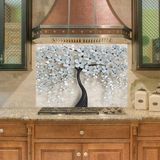 Sticker Art Mutfak Duvar Tezgah Arası Ocak Arkası Sticker Kaplama 3d Siyah Ağaç