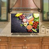 Sticker Art Mutfak Duvar Tezgah Arası Ocak Arkası Sticker Kaplama Sağlıklı Diyet