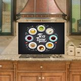 Sticker Art Mutfak Duvar Tezgah Arası Ocak Arkası Sticker Kaplama Tea Time