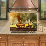 Sticker Art Mutfak Duvar Tezgah Arası Ocak Arkası Sticker Kaplama Zeytinyağı Zeytin Sağ