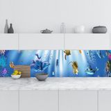 Sticker Art Mutfak Tezgah Arası Folyo Fayans Kaplama Folyosu 3D Akvaryum 60X400 cm