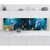 Sticker Art Mutfak Tezgah Arası Folyo Fayans Kaplama Folyosu 3D Sualtı Balıklar 60X200 cm
