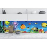 Sticker Art Mutfak Tezgah Arası Folyo Fayans Kaplama Folyosu Denizaltı Balıklar 60 x 100
