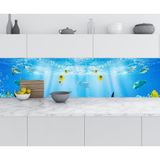Sticker Art Mutfak Tezgah Arası Folyo Fayans Kaplama Folyosu Denizaltı Güneş 60x400 CM
