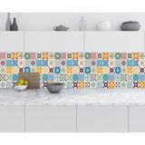 Sticker Art Mutfak Tezgah Arası Folyo Fayans Kaplama Folyosu Fayans Deseni 60x400 CM