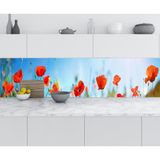 Sticker Art Mutfak Tezgah Arası Folyo Fayans Kaplama Folyosu Gelincikler 60x200 CM