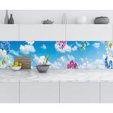Sticker Art Mutfak Tezgah Arası Folyo Fayans Kaplama Folyosu Gökyüzü Orkide 60x300 CM