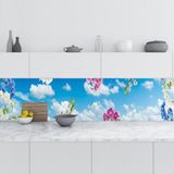 Sticker Art Mutfak Tezgah Arası Folyo Fayans Kaplama Folyosu Gökyüzü Orkide 60X400 cm