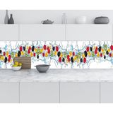 Sticker Art Mutfak Tezgah Arası Folyo Fayans Kaplama Folyosu Meyveler Su 60x500 CM