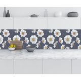 Sticker Art Mutfak Tezgah Arası Folyo Fayans Kaplama Folyosu Papatya Çizim 60x200 CM