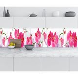 Sticker Art Mutfak Tezgah Arası Folyo Fayans Kaplama Folyosu Pembe Orkide 60x500 CM