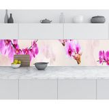 Sticker Art Mutfak Tezgah Arası Folyo Fayans Kaplama Folyosu Pembe Orkideler 60x100 CM