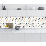 Sticker Art Mutfak Tezgah Arası Folyo Fayans Kaplama Folyosu Renkli Duvar Sanatı 60x300 CM