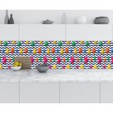 Sticker Art Mutfak Tezgah Arası Folyo Fayans Kaplama Folyosu Renkli Yıldızlar 60x400 CM